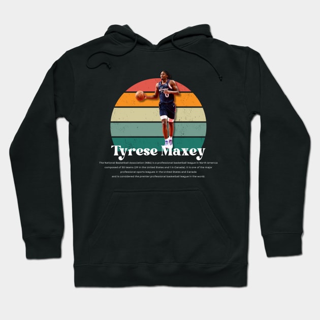 Tyrese Maxey Vintage V1 Hoodie by Gojes Art